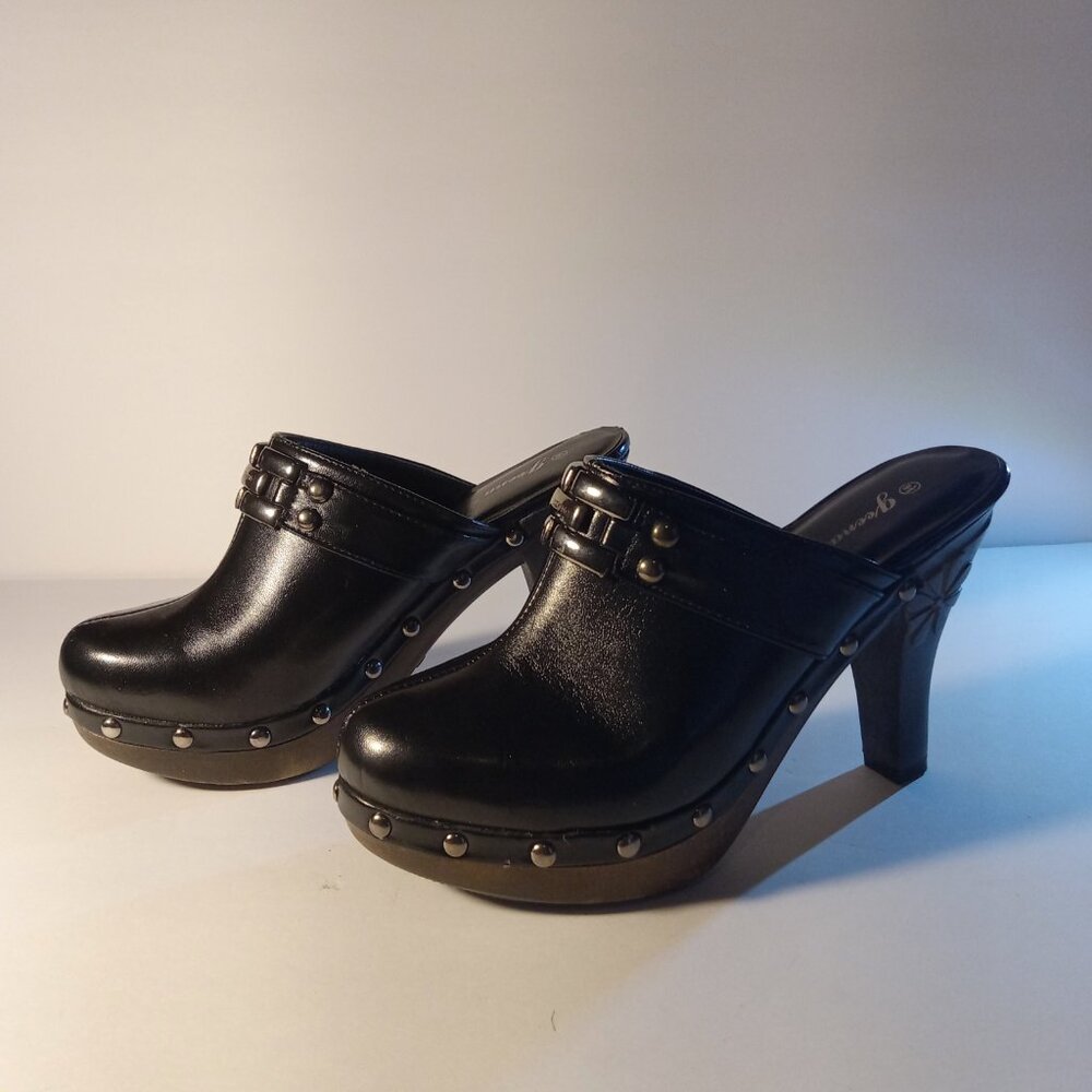 GENNA RAIN-05 BLACK PU CROP SIZE 8.5 HEEL SHOES